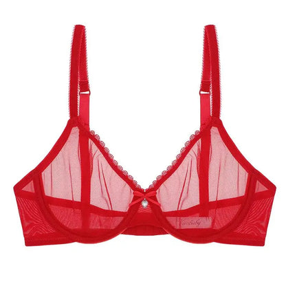 Soutien-gorge 3/4 tasse nœud Ultra-mince Transparent respirant grande taille