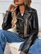 Veste vintage imitation cuir pour femme