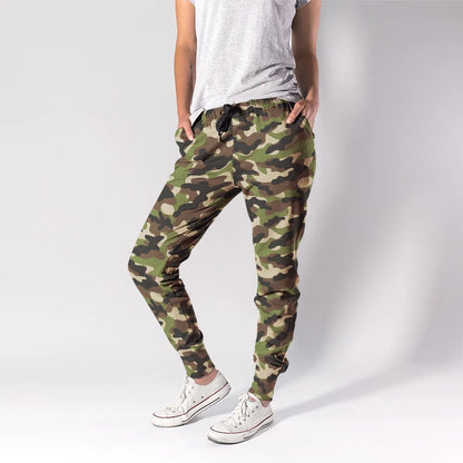 Pantalon de jogging pour femme avec imprimé camouflage 3D et poche