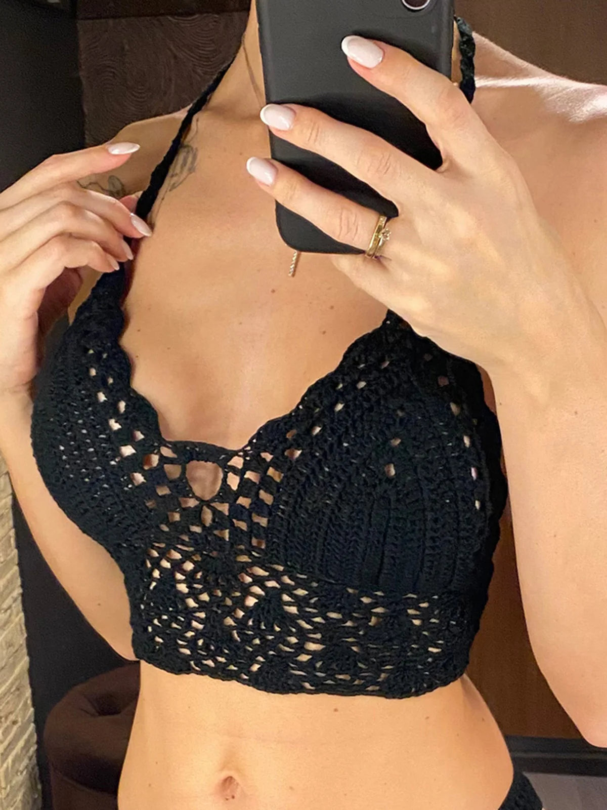 Haut de Bikini tricoté en Crochet pour femmes