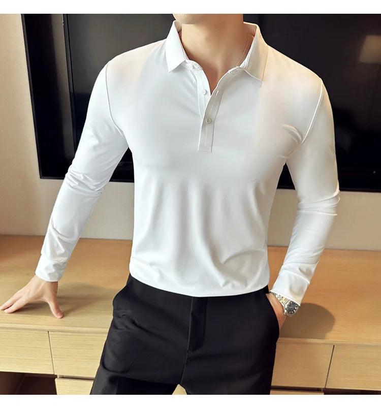 Polo à manches longues pour hommes