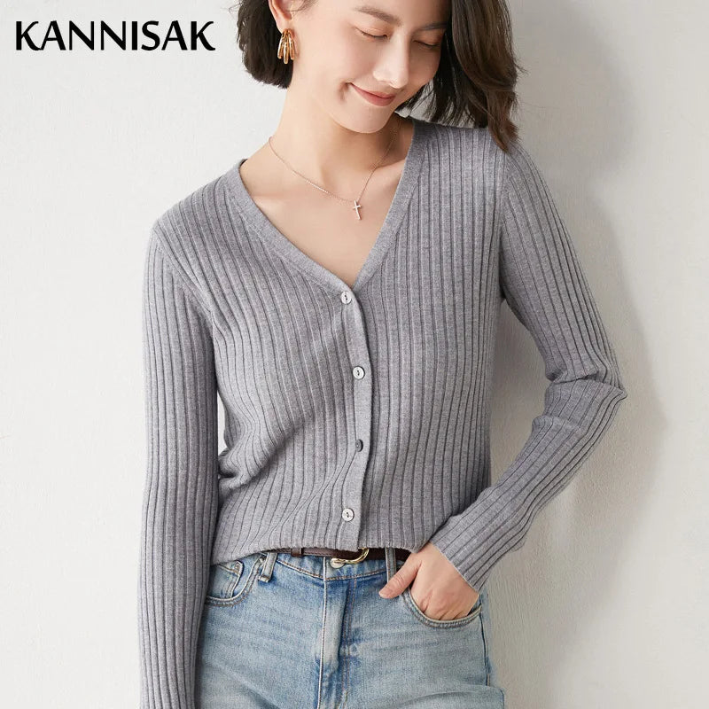 Cardigans à col en v pour femme