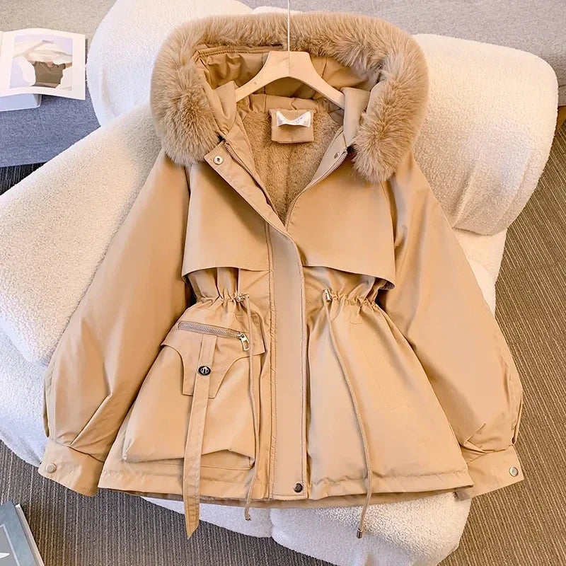 Manteau d'hiver rembourrée à capuche pour femme