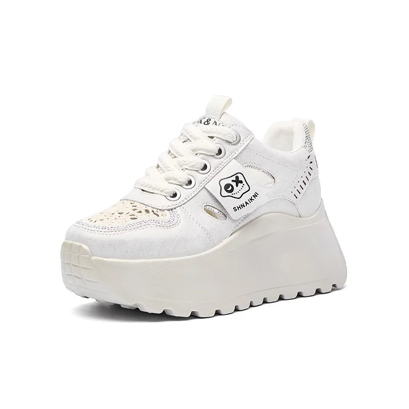 Basket en cuir véritable confortable pour femmes