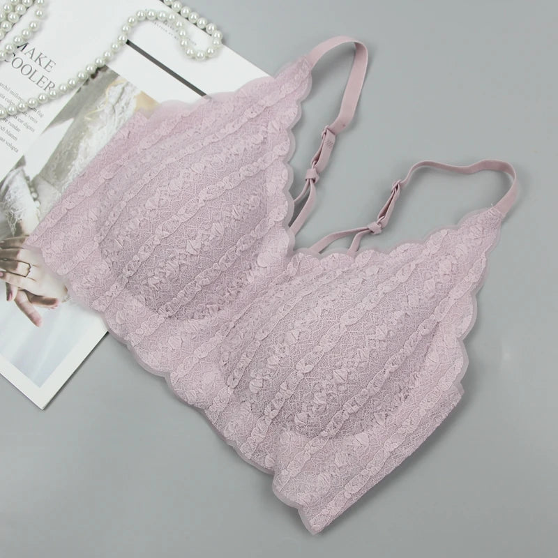 Soutien-gorge push-up brodés sans couture pour femmes