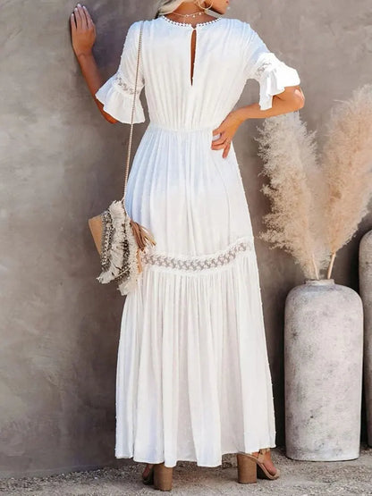 Robe en dentelle blanche style Boho pour femmes,