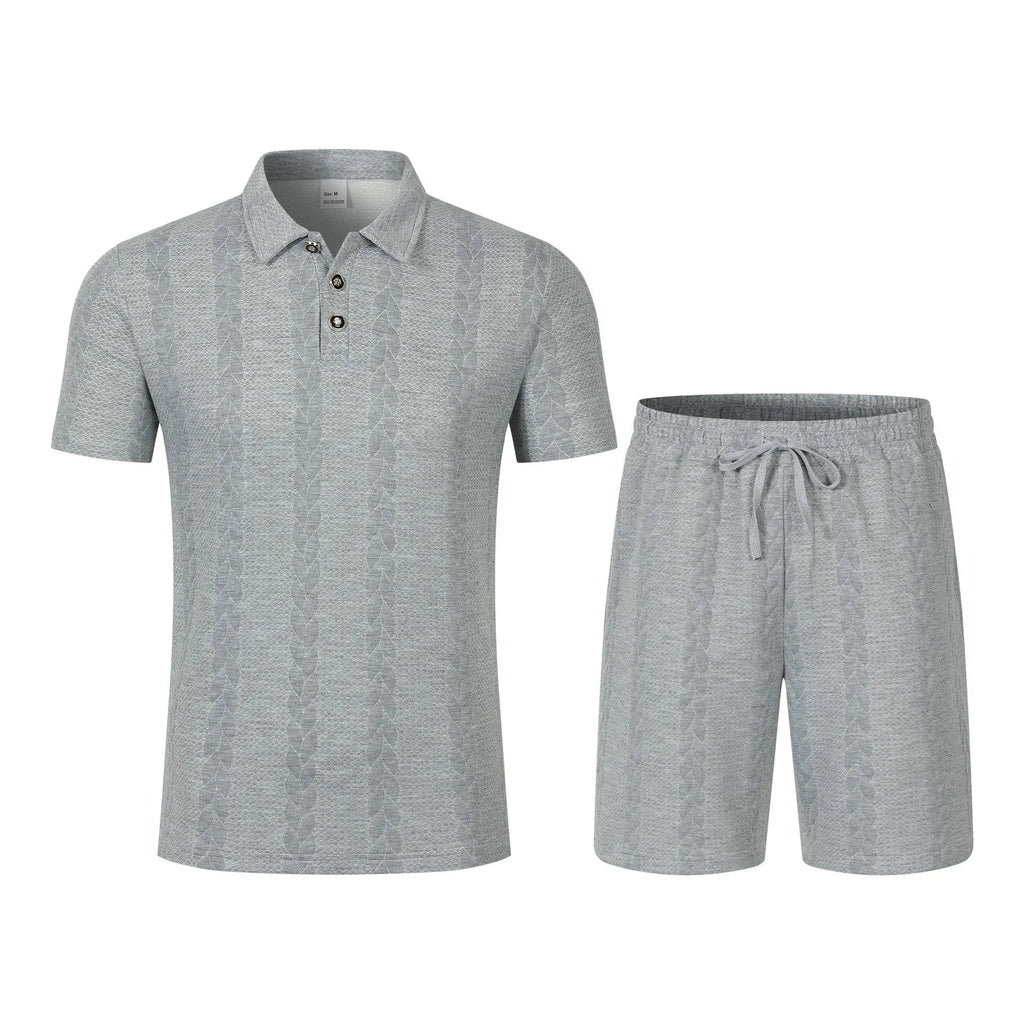 Ensemble deux pièces polo décontracté à manches courtes et short pour hommes
