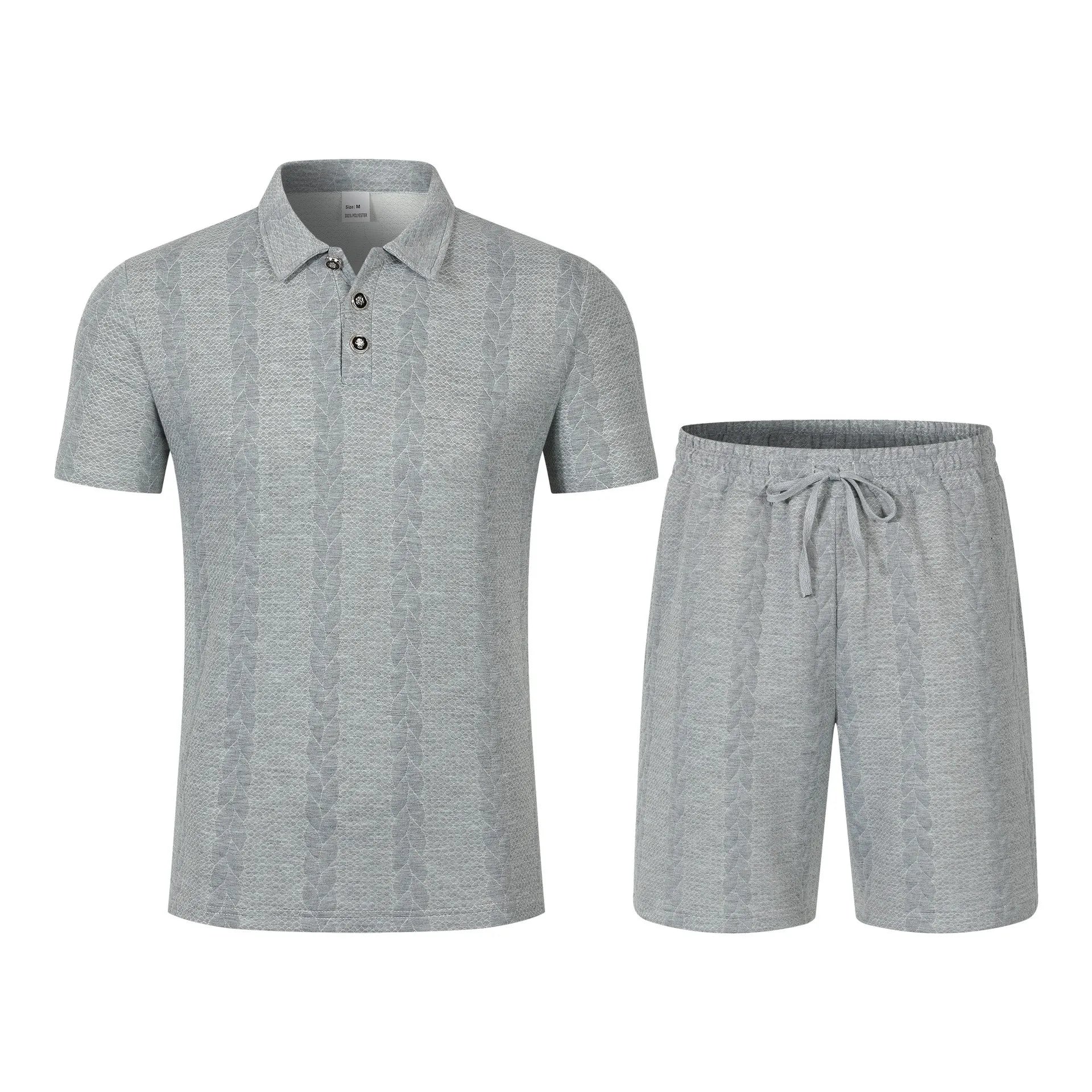 Ensemble deux pièces polo décontracté à manches courtes et short pour hommes