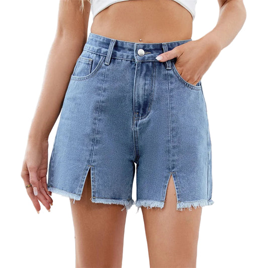 Short en jean délavé pour femmes