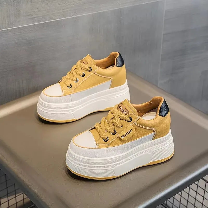 Baskets en cuir véritable pour femmes