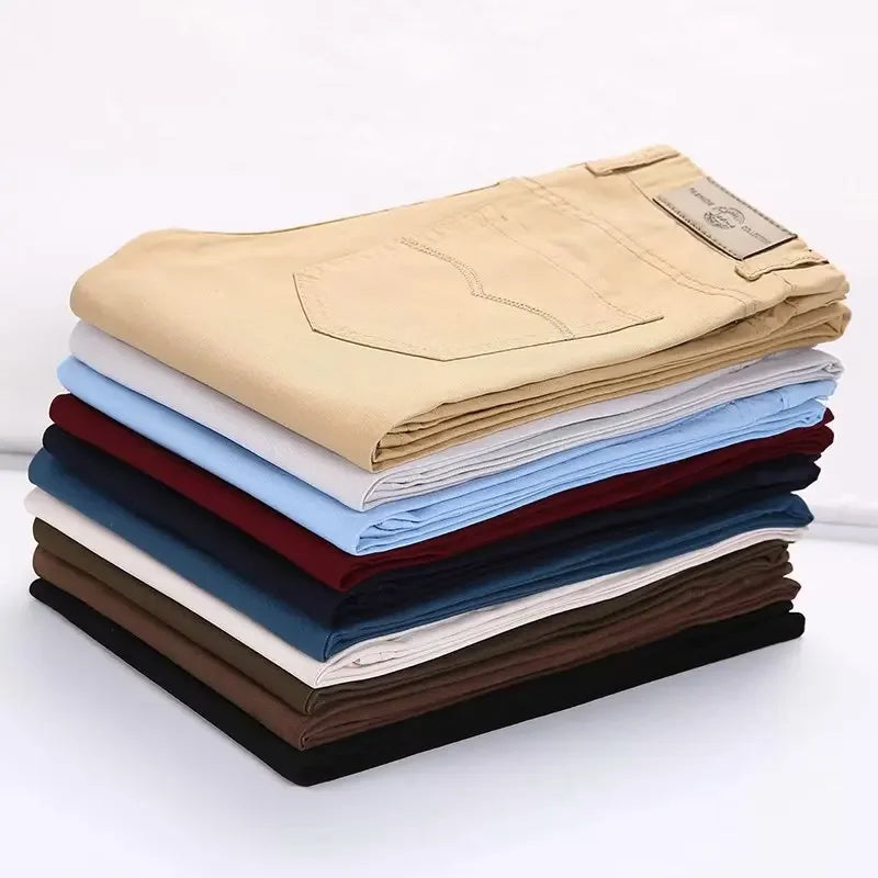 Pantalons décontractés couleur unie jambe droite coupe pour hommes