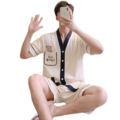 Pyjama d'été en coton pour hommes