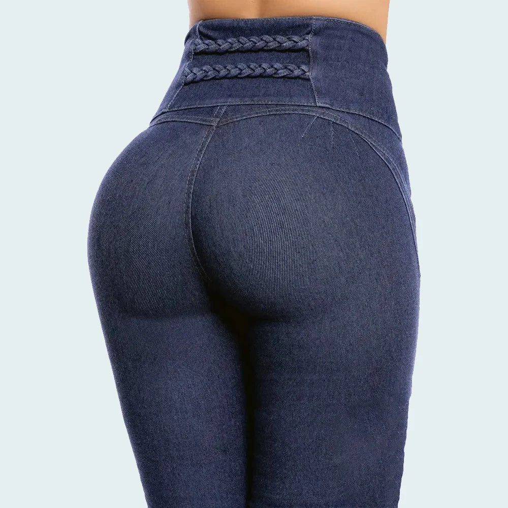 Jean taille haute en Denim pour femmes