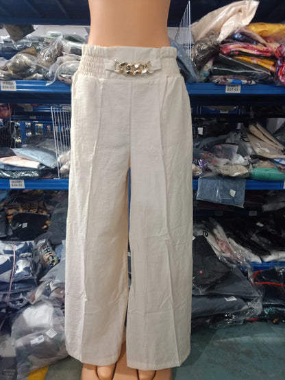 Pantalon taille haute décontracté pour femme