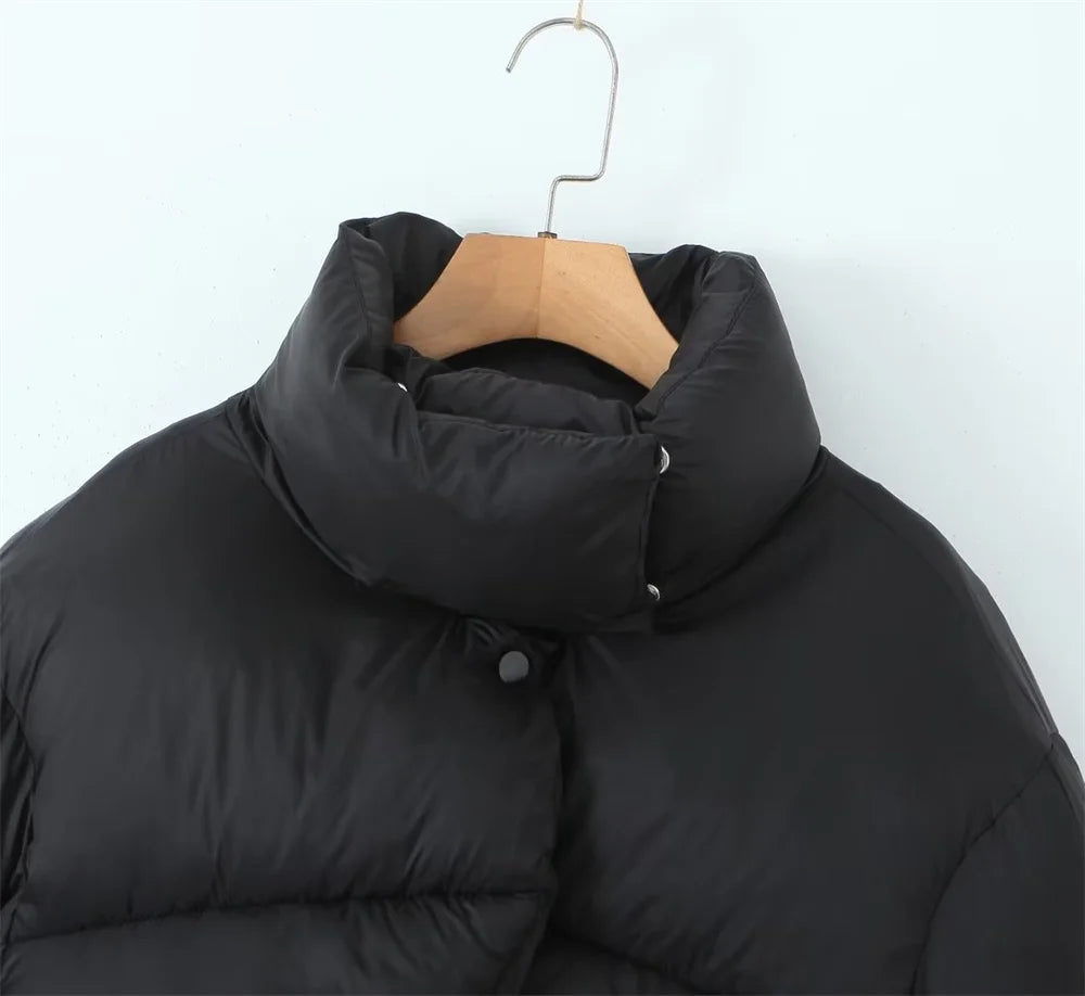 Veste chaude à manches longues pour femmes, manteau court, basique