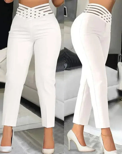 Pantalon en Maille Transparente pour Femme, Tenue Élégante