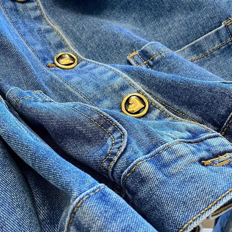 Veste en jean à manches longues pour femmes