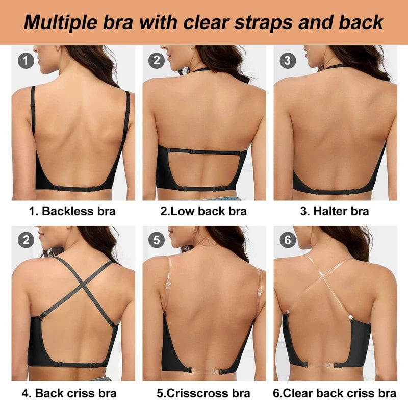 Soutien-Gorge Invisible avec Bretelles transparentes pour Femme