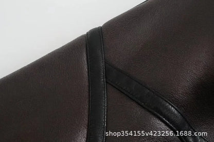 Veste en fourrure en cuir manteau court pour femmes