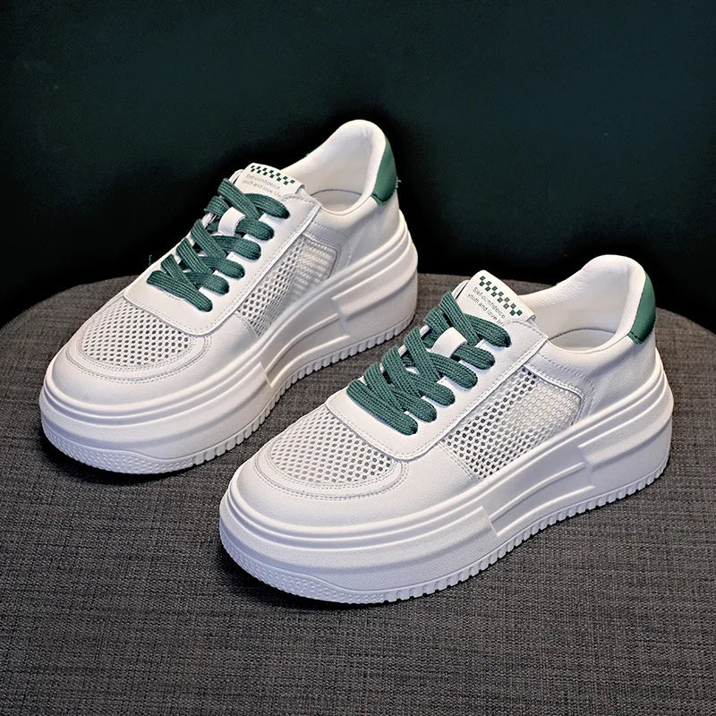 Baskets en cuir véritable pour femmes