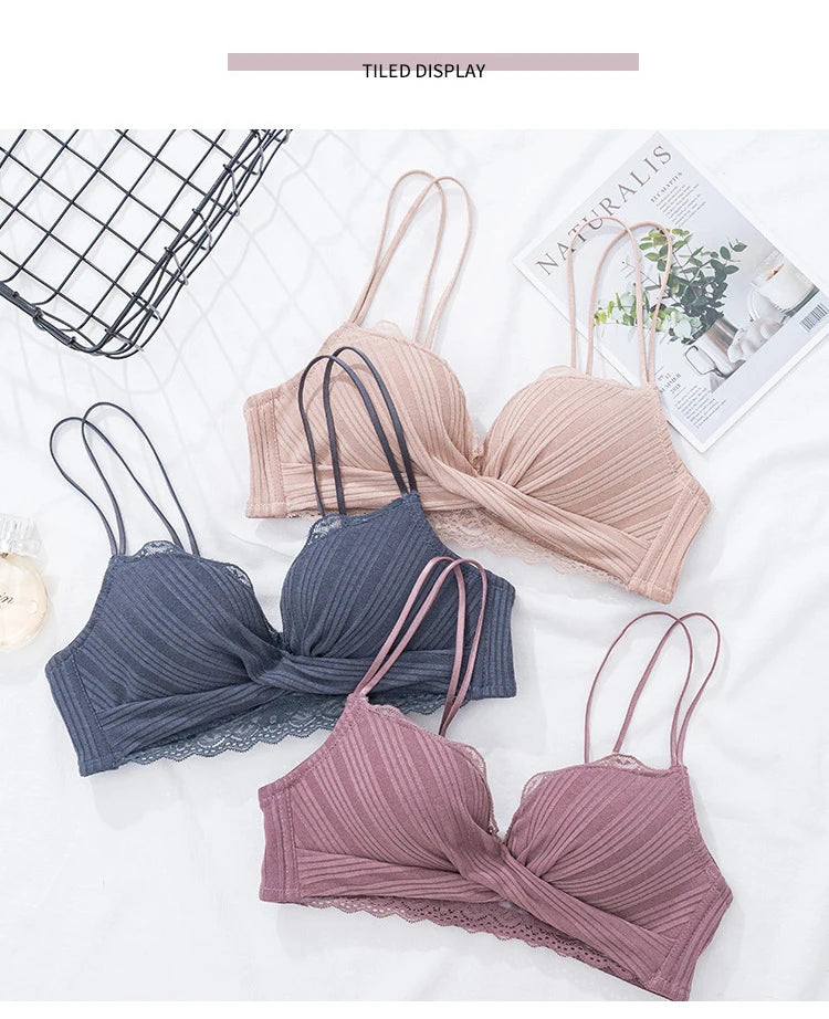 Ensemble de soutien-gorge push-up à nœud sexy pour femmes