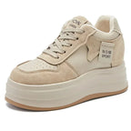 Basket à plateforme en daim de vache pour femme