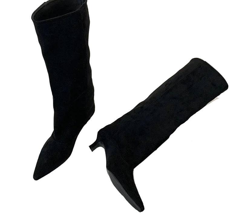 Bottes tendance à talons bas bout pointu pour femmes