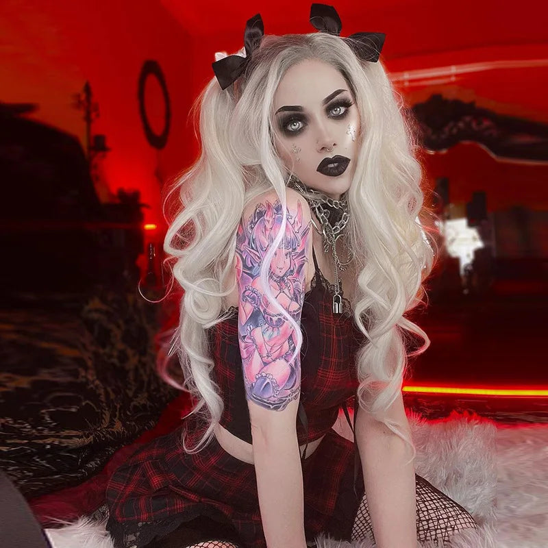 Jupe plissée à carreaux en dentelle contrastée, style vintage pour femmes