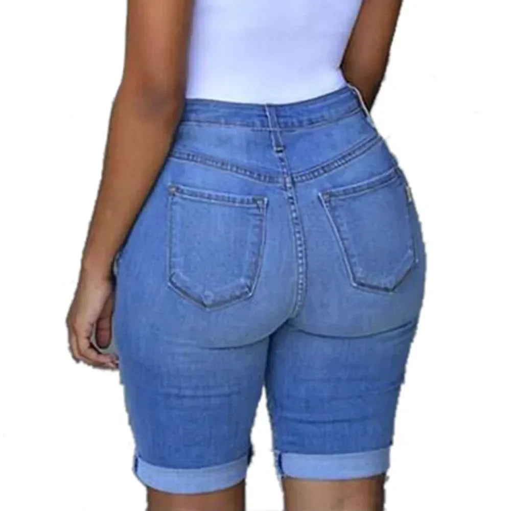 Short en jean pour femme, déchiré et décontracté