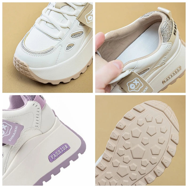 Basket en cuir respirant pour femmes