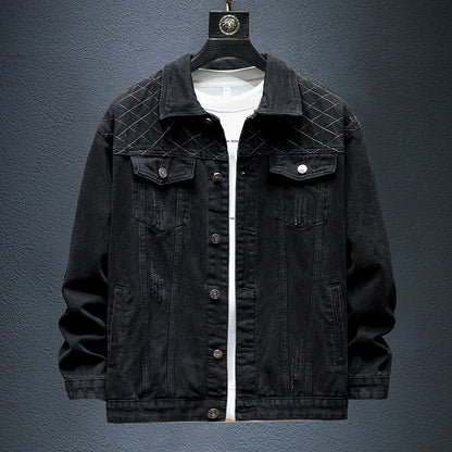 Veste en jean multi-poches pour hommes