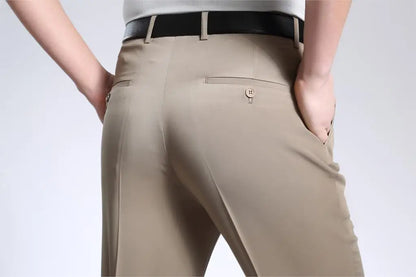 Pantalon d'été droit en coton pour hommes