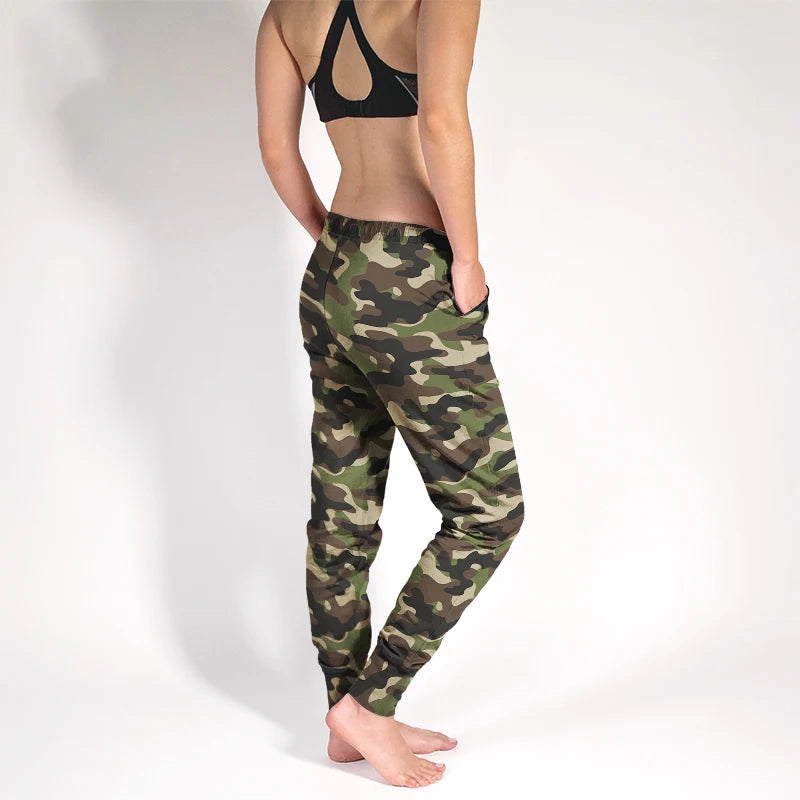 Pantalon de jogging pour femme avec imprimé camouflage 3D et poche