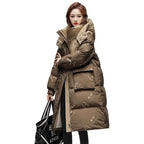 Manteau d'hiver épais à capuche pour femme