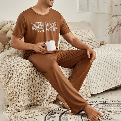 Ensemble de pyjama à col rond pour hommes