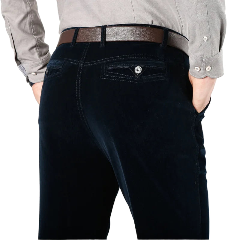Pantalon droit classique en velours côtelé pour hommes