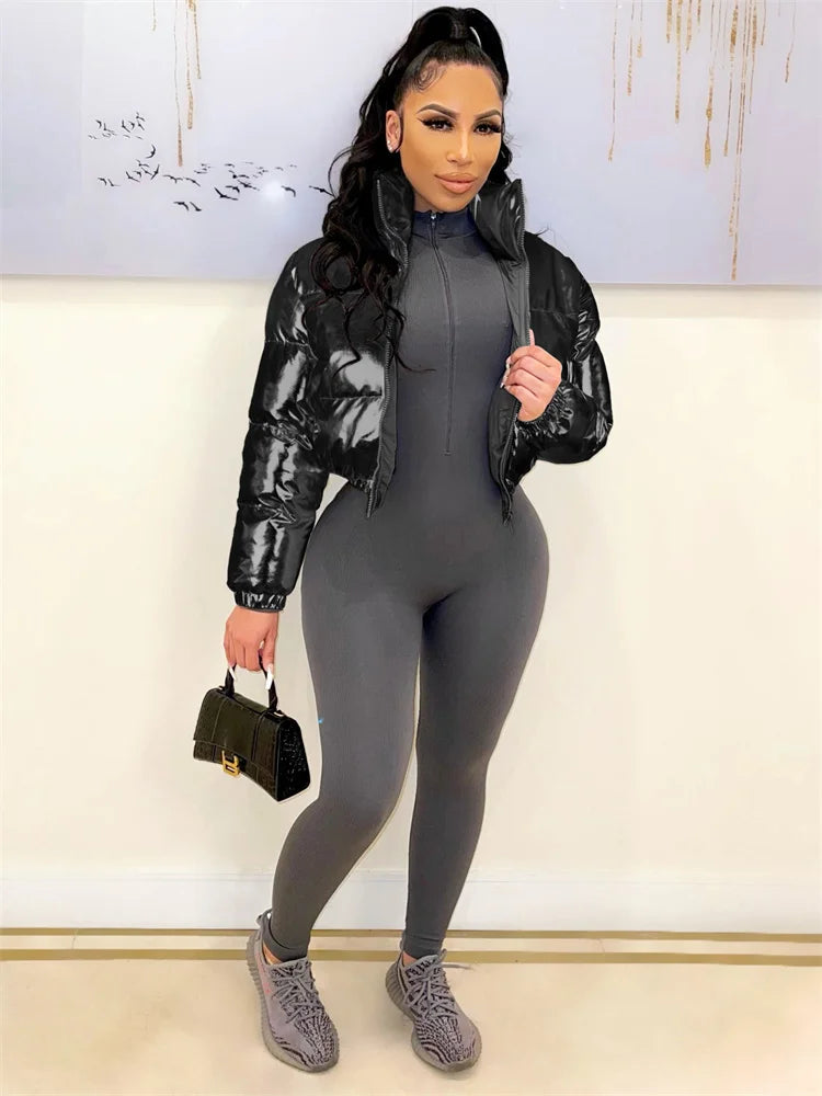 Manteau col rabattu et fermetures éclair pour femmes