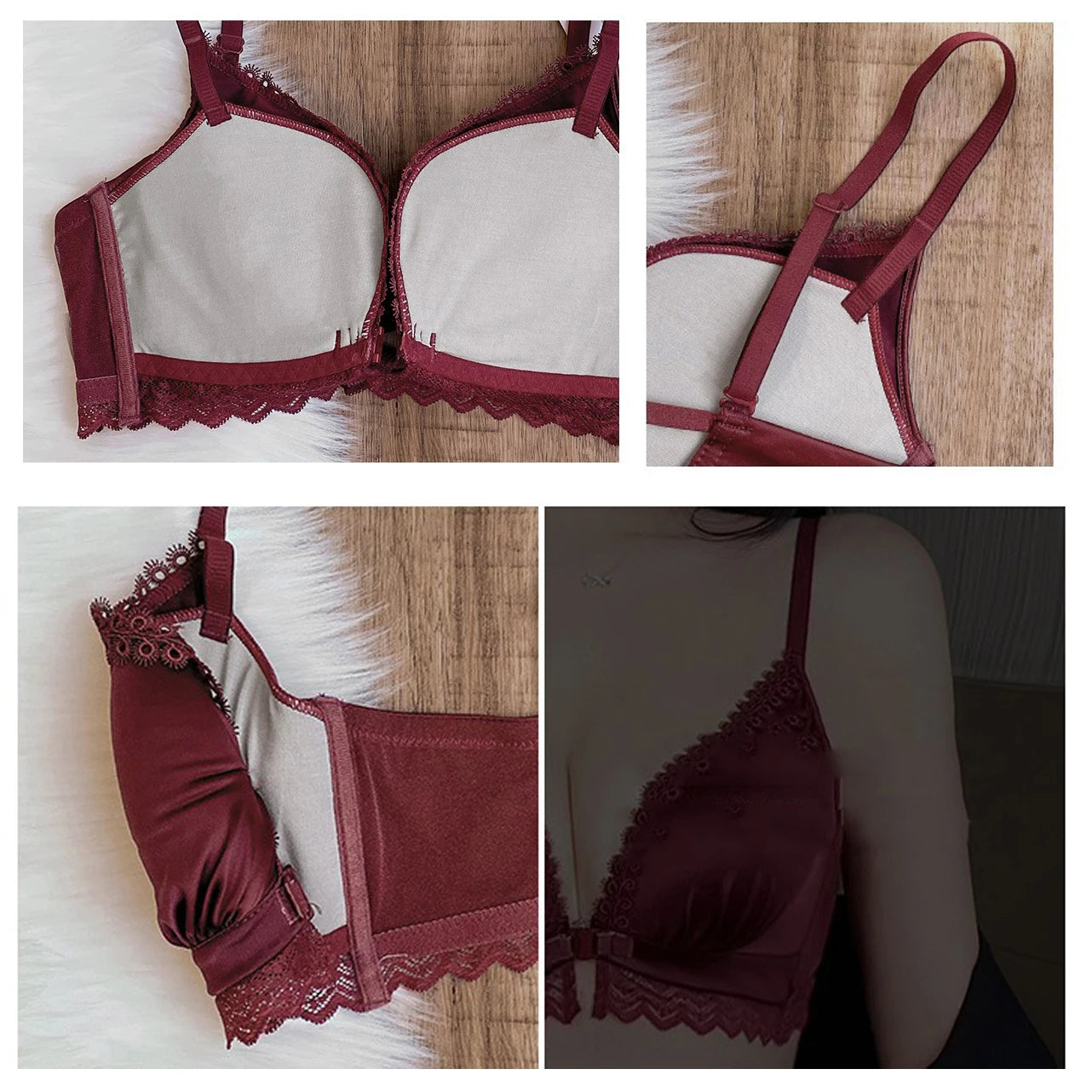 Ensemble de lingerie deux pièces rouge pour femme