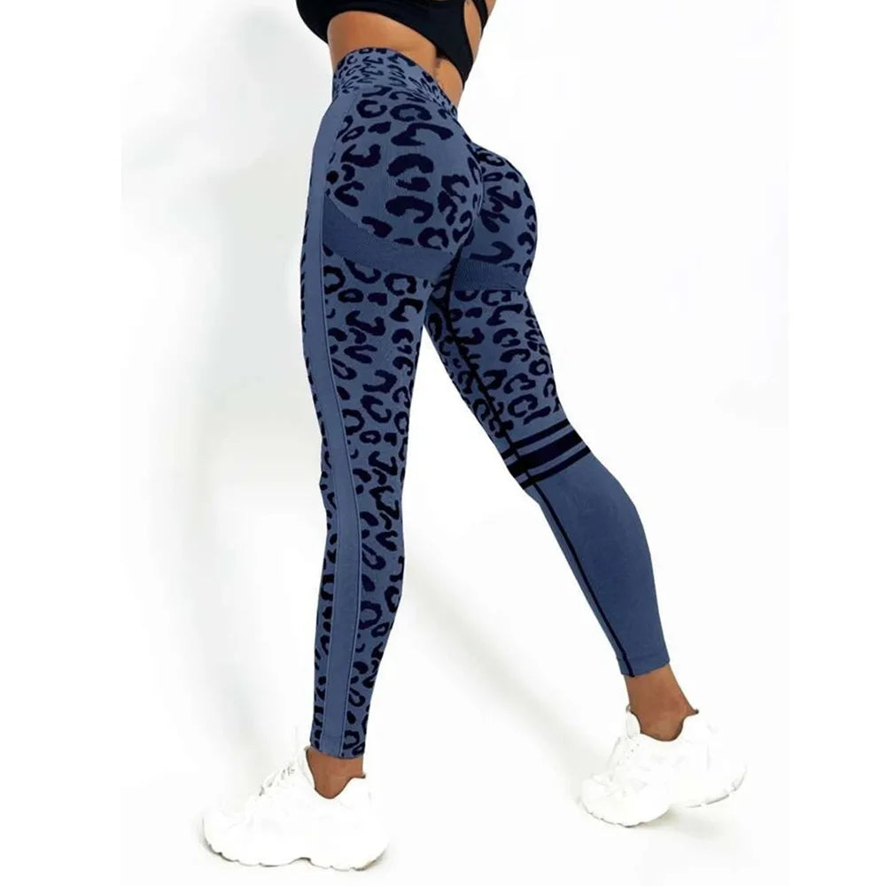 Leggings sans couture léopard pour femme