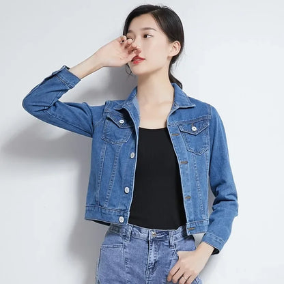 Veste en jean courte vintage pour femmes