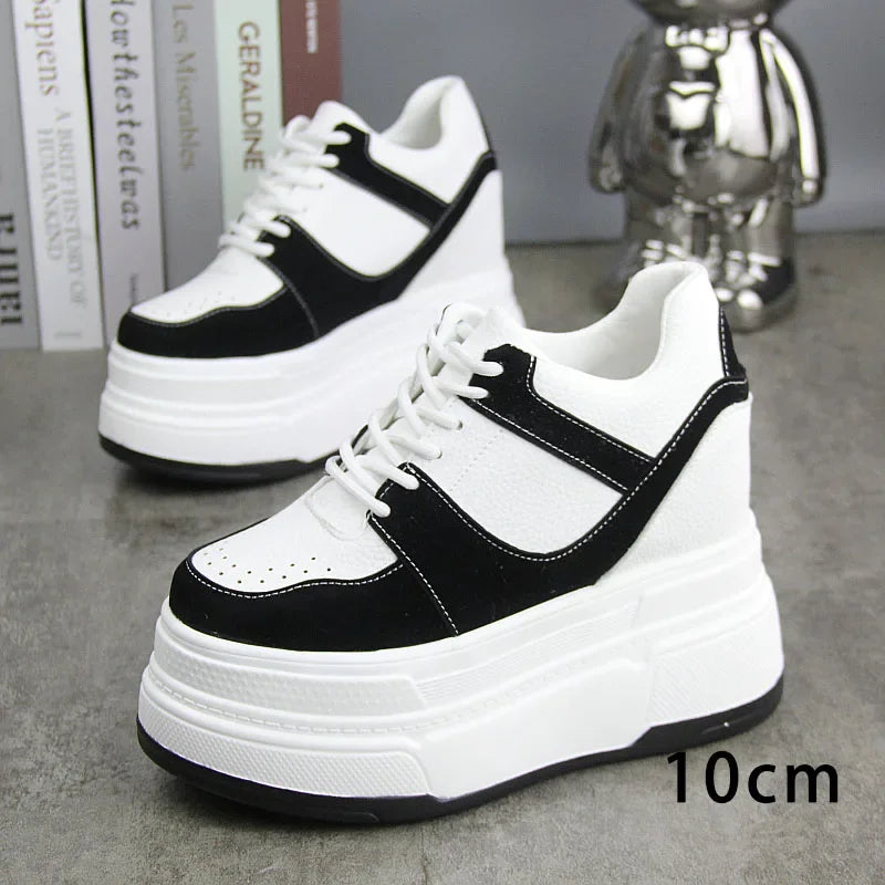 Basket britanniques en cuir véritable pour femme