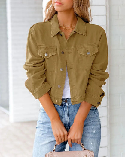 Veste en jean à manches longues pour femme