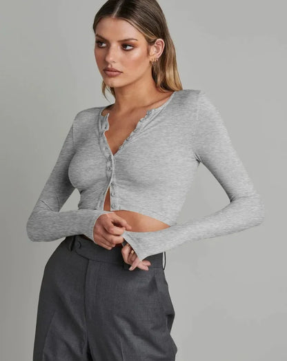 Cardigan en Viscose à Manches pour Femme