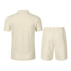 Ensemble deux pièces polo décontracté à manches courtes et short pour hommes