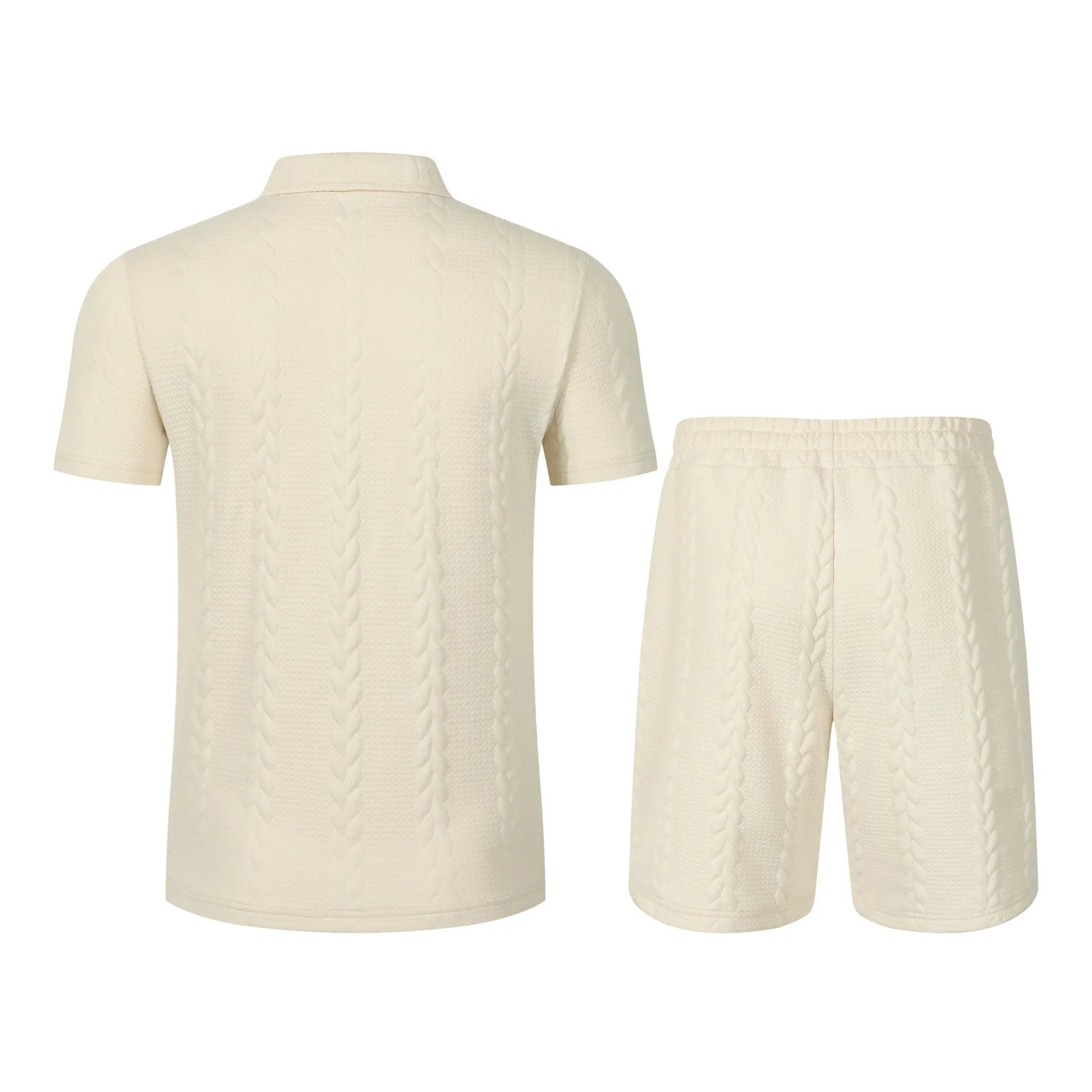 Ensemble deux pièces polo décontracté à manches courtes et short pour hommes