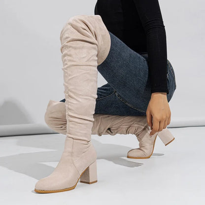 Bottes au dessus du genou fermeture éclair pour femmes