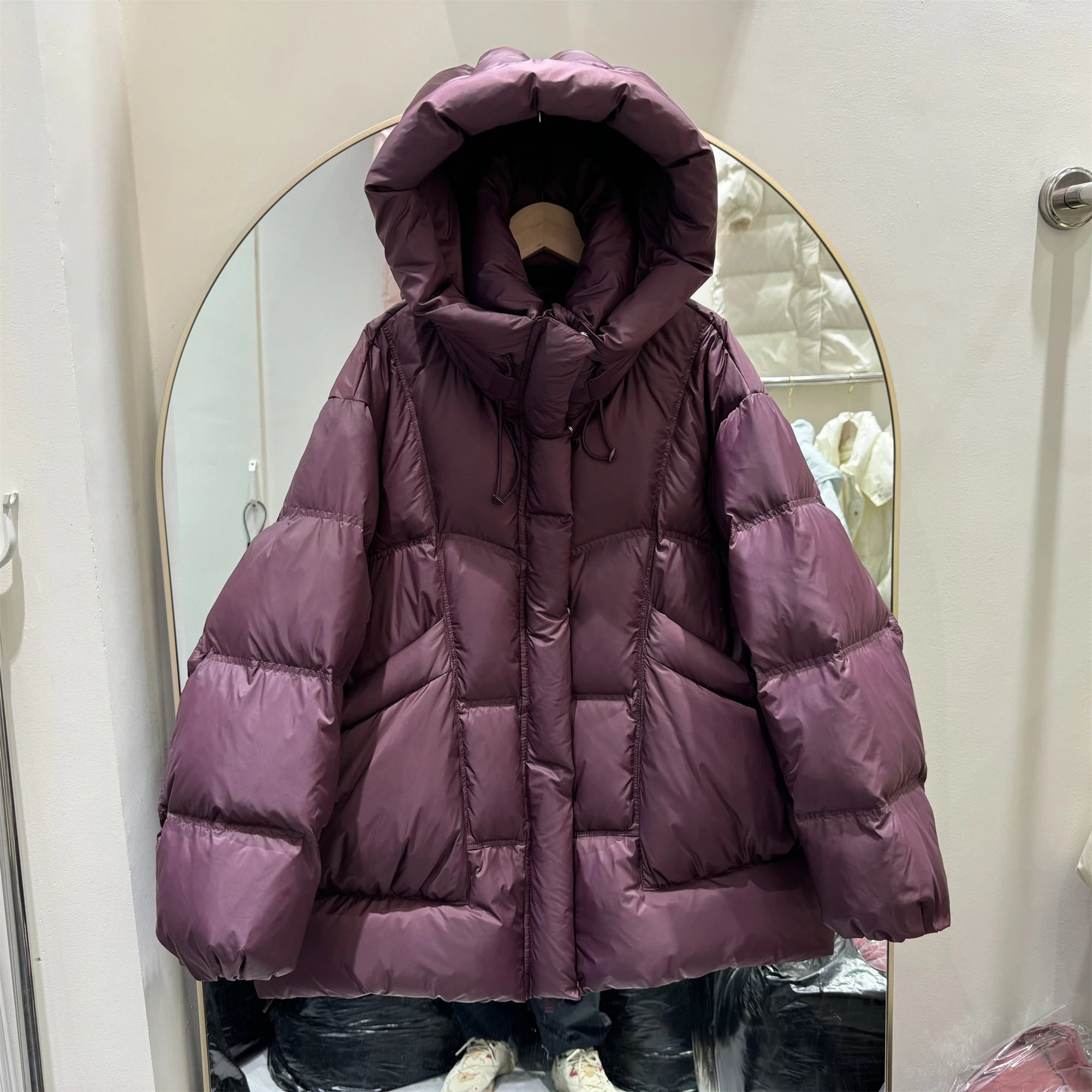 Doudoune à capuche épaisse pour femme