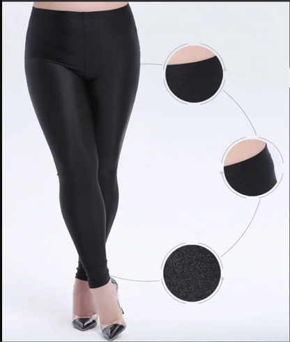 Legging de yoga sexy longueur cheville, couleur bonbon, soie glacée brillante, slim, taille haute pour femmes