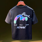 T-shirt à manches courtes imprimé brodé pour hommes