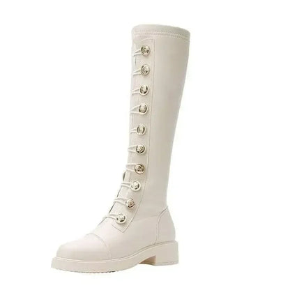 Bottes mi-mollet en microcarence pour femme, 4cm, hauteur genou, plateforme, fermeture éclair